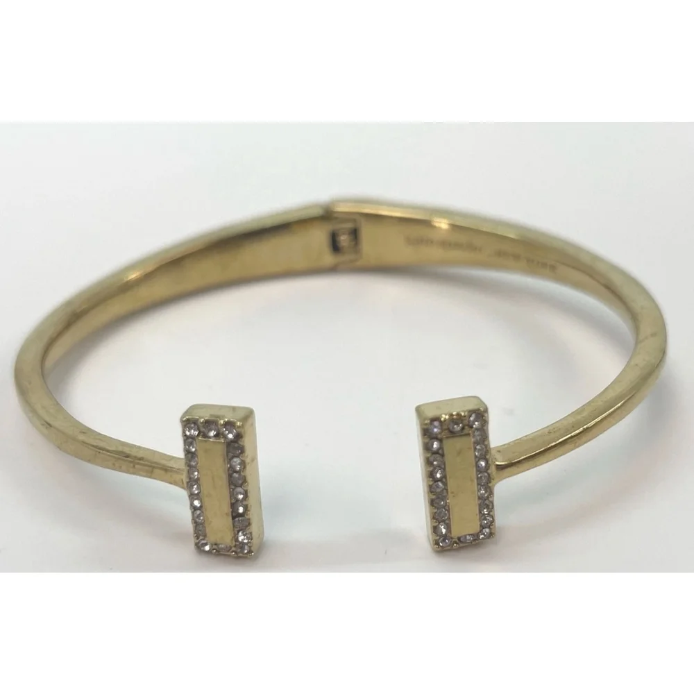 Kate Spade New York Gold-Tone Rhinestone Open Cuff Bracelet w/ Dust Bag 1902 - Picture 3 of 4
